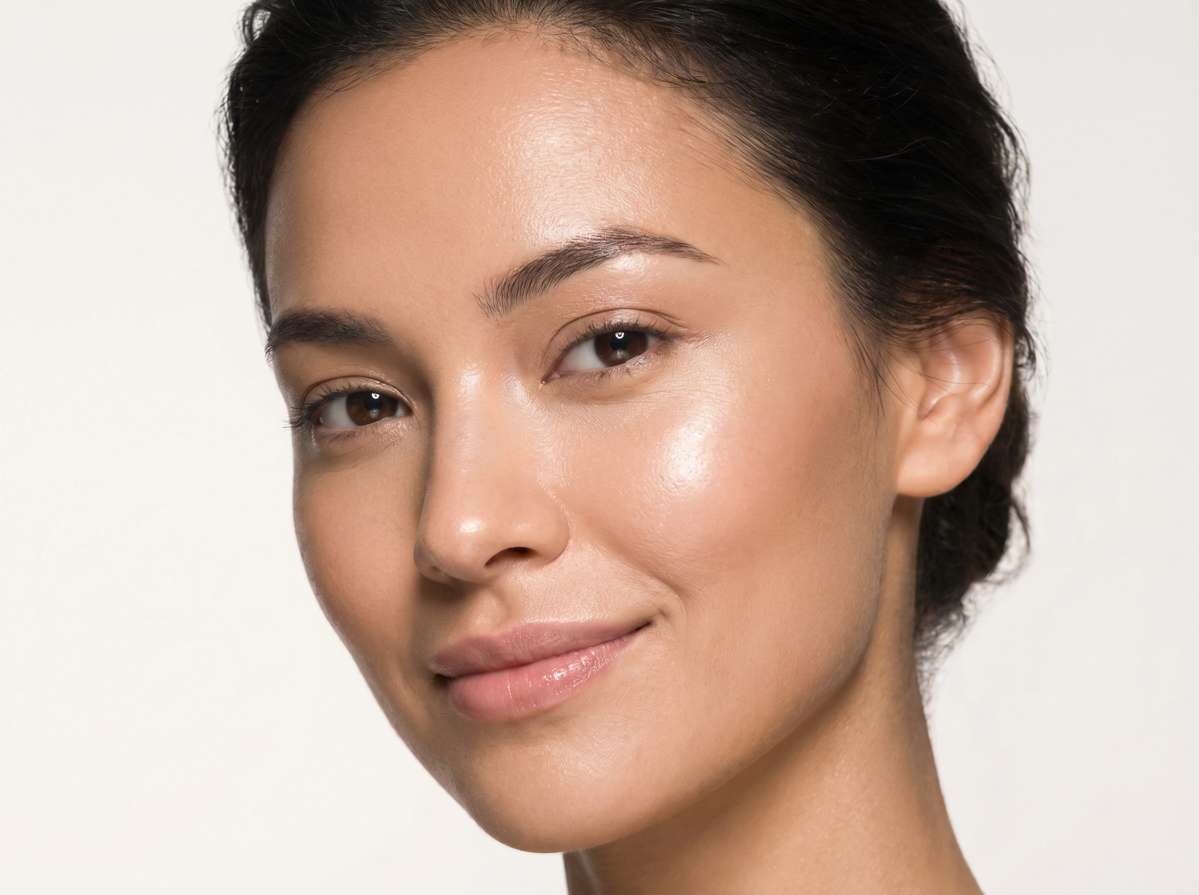 After glowing skin